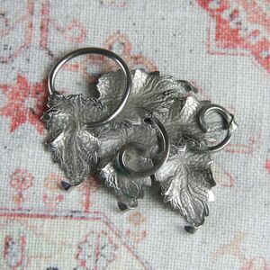 Signed Judy Lee leaves and branches silver pin brooch, vintage